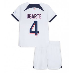 Paris Saint-Germain Manuel Ugarte #4 Bortaställ Barn 2023-24 Kortärmad (+ Korta byxor)